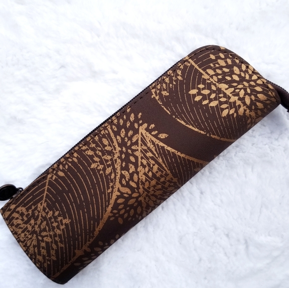 Gold floral abstract bronze copper pencil case - Picture 2 of 2